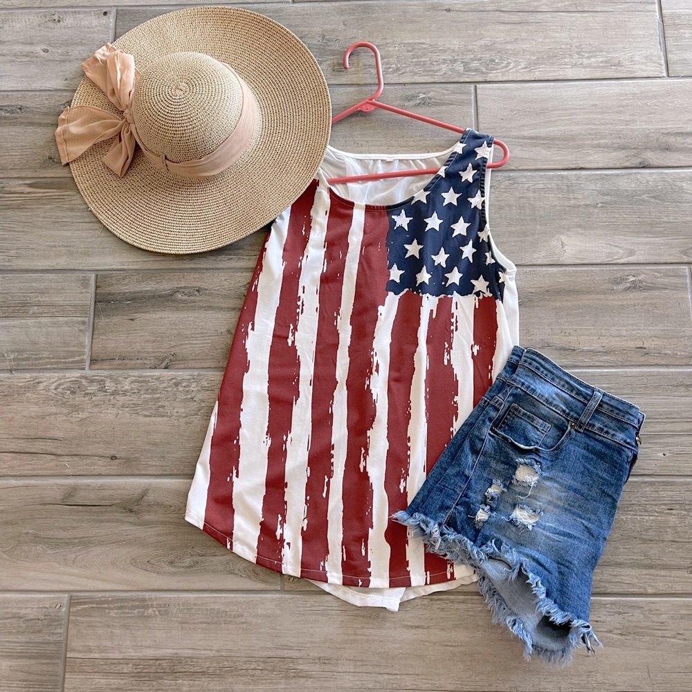 Never worn American flag tank top